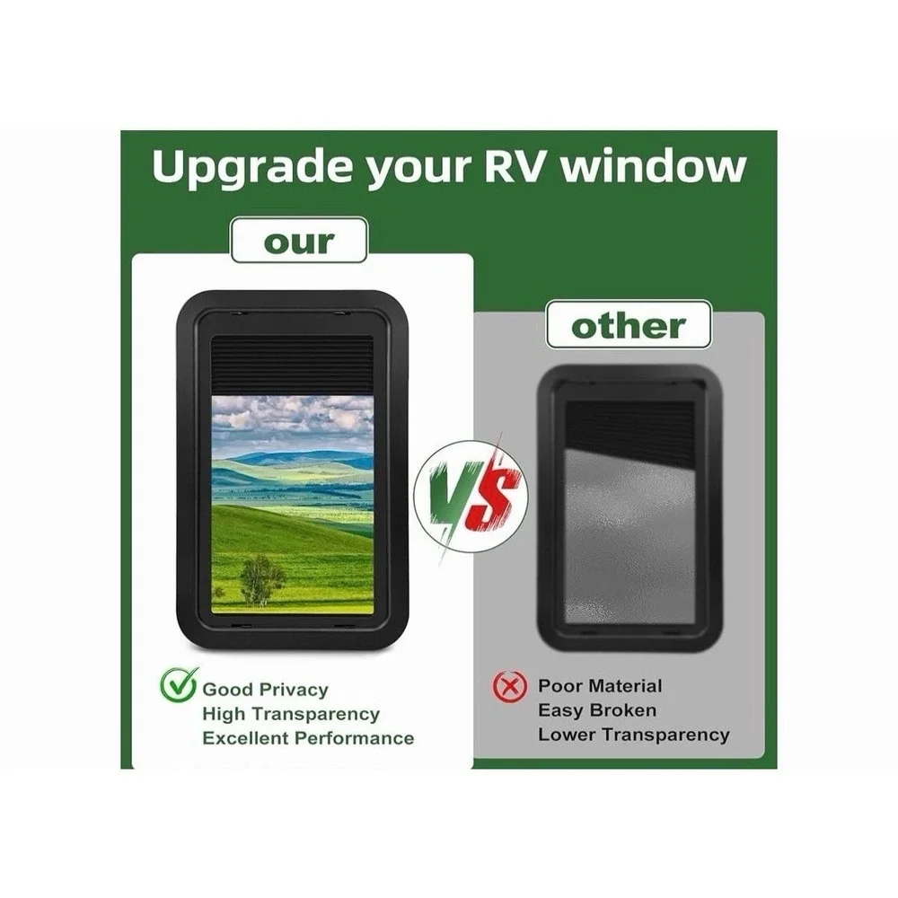 806621 Complete RV Entry Door Window Kit with Low-Profile Shade 12'' W x 21''...
